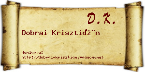 Dobrai Krisztián névjegykártya